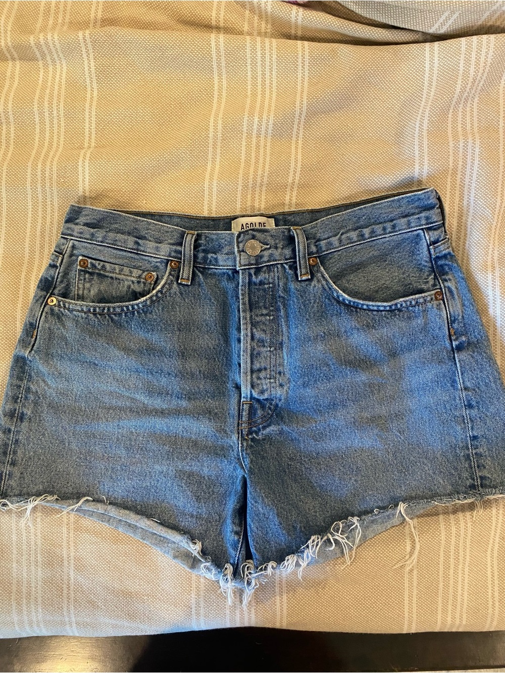 Agolde Light Blue Denim Jean Shorts